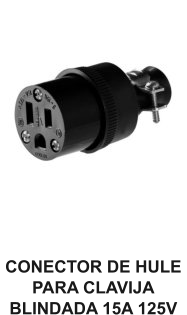 CONECTOR DE HULE PARA CLAVIJA BLINDADA 15A 125V