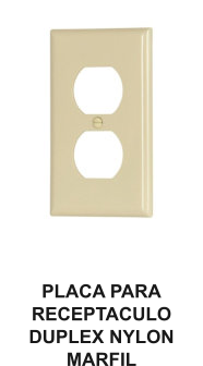 PLACA PARA RECEPTACULO DUPLEX NYLON MARFIL