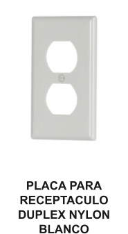 PLACA PARA RECEPTACULO DUPLEX NYLON BLANCO