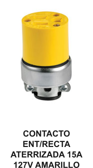 CONTACTO ENT/RECTA ATERRIZADA 15A 127V AMARILLO