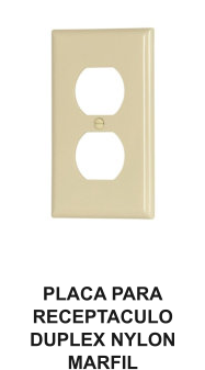 PLACA PARA RECEPTACULO DUPLEX NYLON MARFIL