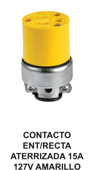 CONTACTO ENT/RECTA ATERRIZADA 15A 127V AMARILLO